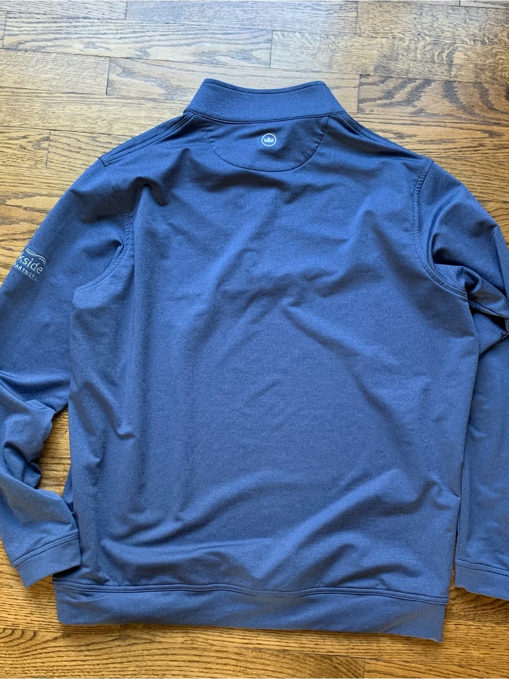 Peter Millar Men’s 1/4 Zip Perth Performance Blue Melange Long Sleeve Sz L LOGO